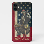 Coques Case-Mate iPhone Personalisé American Skeleton Pirate (Dos)
