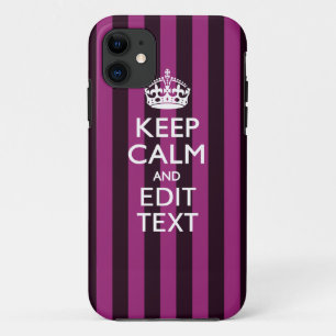 Coques Pour iPhone Personalisé KEEP CALM Votre texte sur Pink Fuchsia