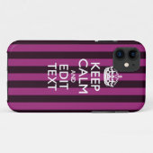 Coques Case-Mate iPhone Personalisé KEEP CALM Votre texte sur Pink Fuchsia (Dos (Horizontal))