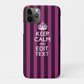 Coques Case-Mate iPhone Personalisé KEEP CALM Votre texte sur Pink Fuchsia (Dos)