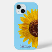 Coques Case-Mate iPhone Personalize Name Sky Blue Yellow Sunflower  (Verso)