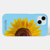 Coques Case-Mate iPhone Personalize Name Sky Blue Yellow Sunflower  (Verso (horizontal))