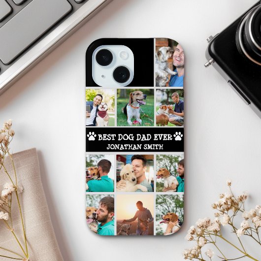 Coques Case-Mate iPhone Personalized Best Dog Dad – Collage 10 Photos