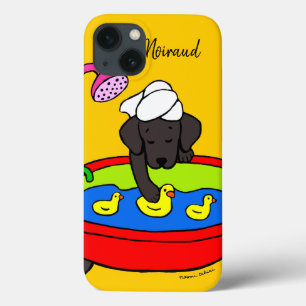 iPhone 13 Case Personalized Black Labrador Rubber Ducks Case Dark