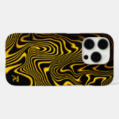 Coques Case-Mate iPhone Personalized Black Yellow Gold Swirls Texture (Verso (horizontal))