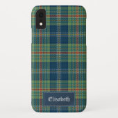 Coques Case-Mate iPhone Personalized Blue and Green Tartan Pattern (Dos)