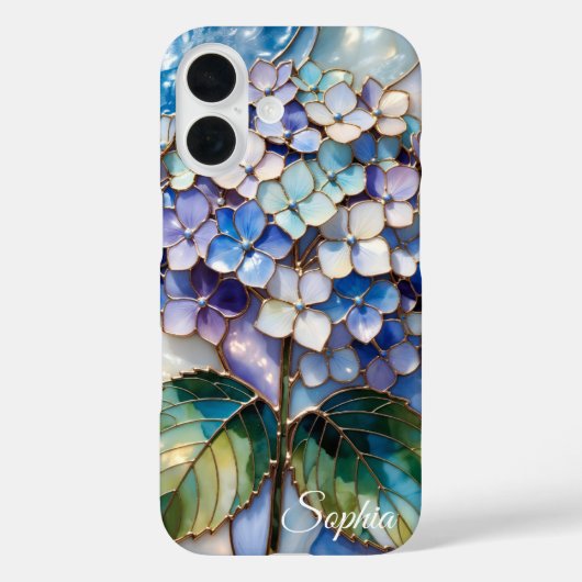 Coques Case-Mate iPhone Personalized Blue Hydrangea Phone Case Floral (Verso)