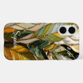 Coques Case-Mate iPhone Personalized Botanical Leaves Phone Case (Verso (horizontal))