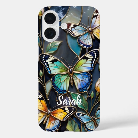 Coques Case-Mate iPhone Personalized Butterfly Phone Case Stained Glass (Verso)