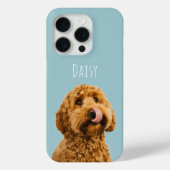 Coques Case-Mate iPhone Personalized Dog Photo | Pastel Blue Pet (Verso)