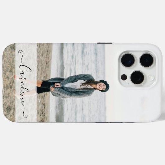 Coques Case-Mate iPhone Personalized Elegant Modern Photo and Name (Verso (horizontal))