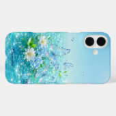 Coques Case-Mate iPhone Personalized Frutiger Aero Floral Name iPhone Case (Verso (horizontal))