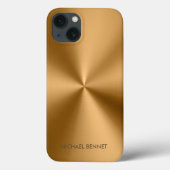 Coques Case-Mate iPhone Personalized Metallic Radial Gold Texture (Verso)
