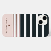 Coques Case-Mate iPhone Personalized Minimalist Black Stripes Pattern (Verso (horizontal))