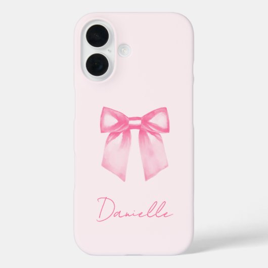 Coques Case-Mate iPhone Personalized Modern Elegant Pink Bow (Verso)