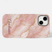 Coques Case-Mate iPhone Personalized Modern Rose Quartz Marble Gold (Verso (horizontal))