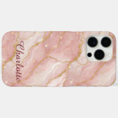 Coques Case-Mate iPhone Personalized Modern Rose Quartz Marble Gold (Verso (horizontal))