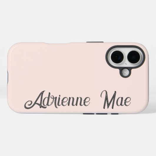 Coques Case-Mate iPhone Personalized Modern Script Baby Pink Blush (Verso (horizontal))