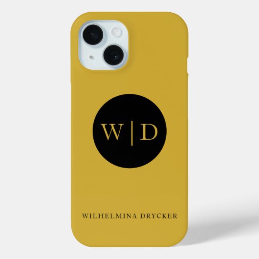 Coques Case-Mate iPhone Personalized Monogram Metallic Gold (Verso)