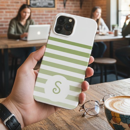 Coques Case-Mate iPhone Personalized Monogram Minimal Striped Modern Desig
