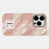 Coques Case-Mate iPhone Personalized Monogram Rose Quartz Gold (Verso (horizontal))