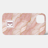 Coques Case-Mate iPhone Personalized Monogram Rose Quartz Gold (Verso (horizontal))