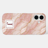 Coques Case-Mate iPhone Personalized Monogram Rose Quartz Gold (Verso (horizontal))