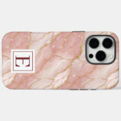 Coques Case-Mate iPhone Personalized Monogram Rose Quartz Gold (Verso (horizontal))