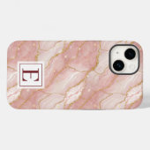 Coques Case-Mate iPhone Personalized Monogram Rose Quartz Gold (Verso (horizontal))