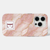 Coques Case-Mate iPhone Personalized Monogram Rose Quartz Gold (Verso (horizontal))