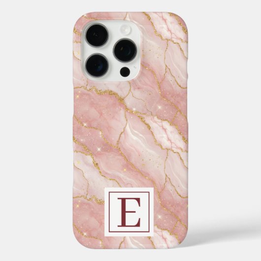Coques Case-Mate iPhone Personalized Monogram Rose Quartz Gold (Verso)