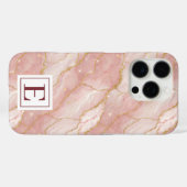 Coques Case-Mate iPhone Personalized Monogram Rose Quartz Gold (Verso (horizontal))