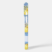 Coques Case-Mate iPhone Personalized Name Blue Tile Mediterranean Lemon (Verso / Gauche)