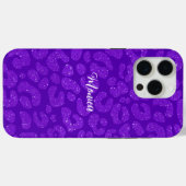 Coques Case-Mate iPhone Personalized Name Modern Stylish  Purple Glitter  (Verso (horizontal))