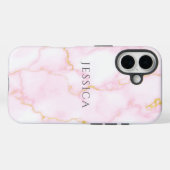 Coques Case-Mate iPhone Personalized Name Pink Marble Phone  (Verso (horizontal))