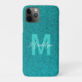 Coques Case-Mate iPhone Personalized Name Stylish Glitter green (Dos)