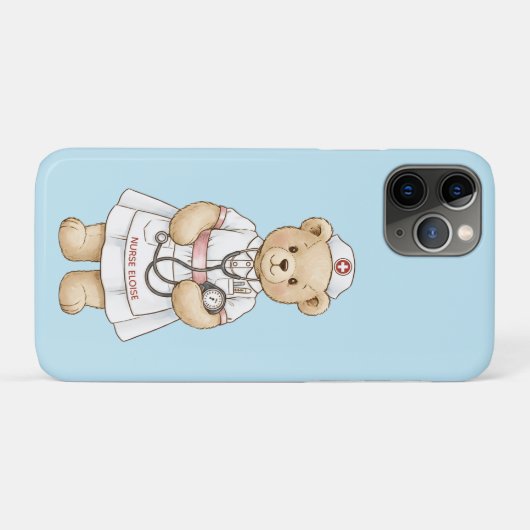 Coques Case-Mate iPhone Personalized Nurse Teddy Bear Custom Name Nursing  (Dos (Horizontal))