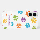 Coques Case-Mate iPhone Personalized Paw Print iPhone Case – Custom Name  (Verso (horizontal))