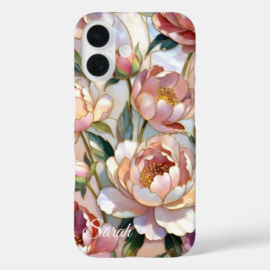 Coques Case-Mate iPhone Personalized Peony Floral Phone Case Pink (Verso)