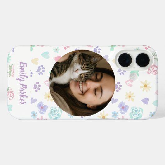 Coques Case-Mate iPhone Personalized Pet Love & Pastel Whimsy  (Verso (horizontal))