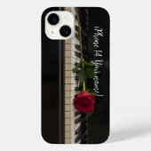 Coques Case-Mate iPhone Personalized Piano with a red rose - romantic (Verso)
