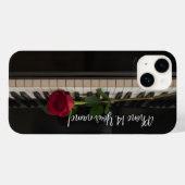 Coques Case-Mate iPhone Personalized Piano with a red rose - romantic (Verso (horizontal))
