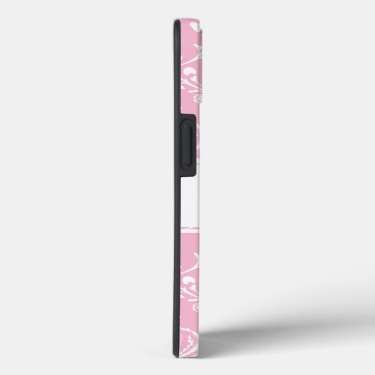 Coques Case-Mate iPhone Personalized Pink and White Damask  (Verso / Droite)