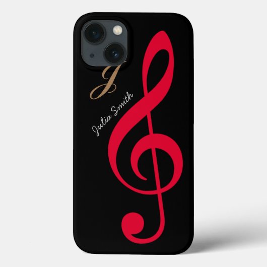 Coques Case-Mate iPhone personalized red treble clef musif (Verso)