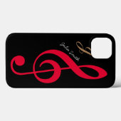 Coques Case-Mate iPhone personalized red treble clef musif (Verso (horizontal))