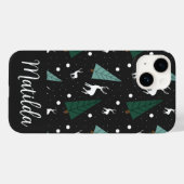 Coques Case-Mate iPhone Personalized Reindeer and Christmas trees  (Verso (horizontal))