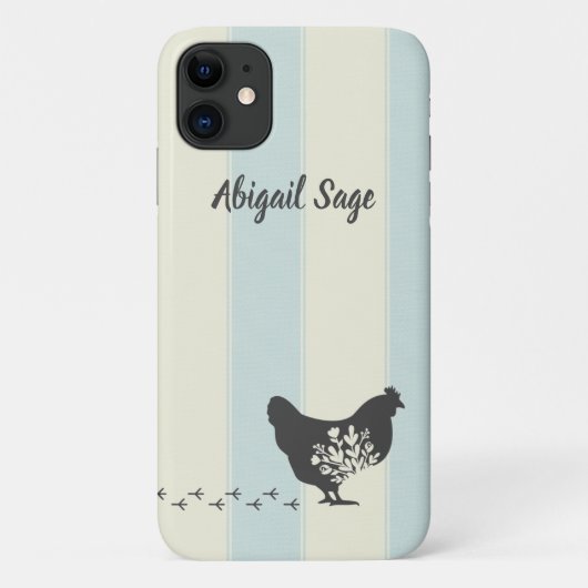 Coques Case-Mate iPhone Personalized Silhouette Chicken with Flowers Farm (Dos)
