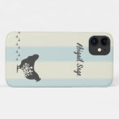 Coques Case-Mate iPhone Personalized Silhouette Chicken with Flowers Farm (Dos (Horizontal))