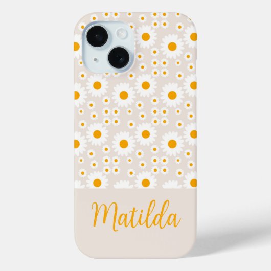 Coques Case-Mate iPhone Personalized Sunny Daisy Pattern Phone Case (Verso)