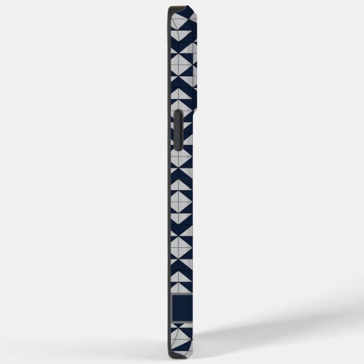 Coques Case-Mate iPhone Personnalisable bleu marine clair gris géométrique (Verso / Droite)